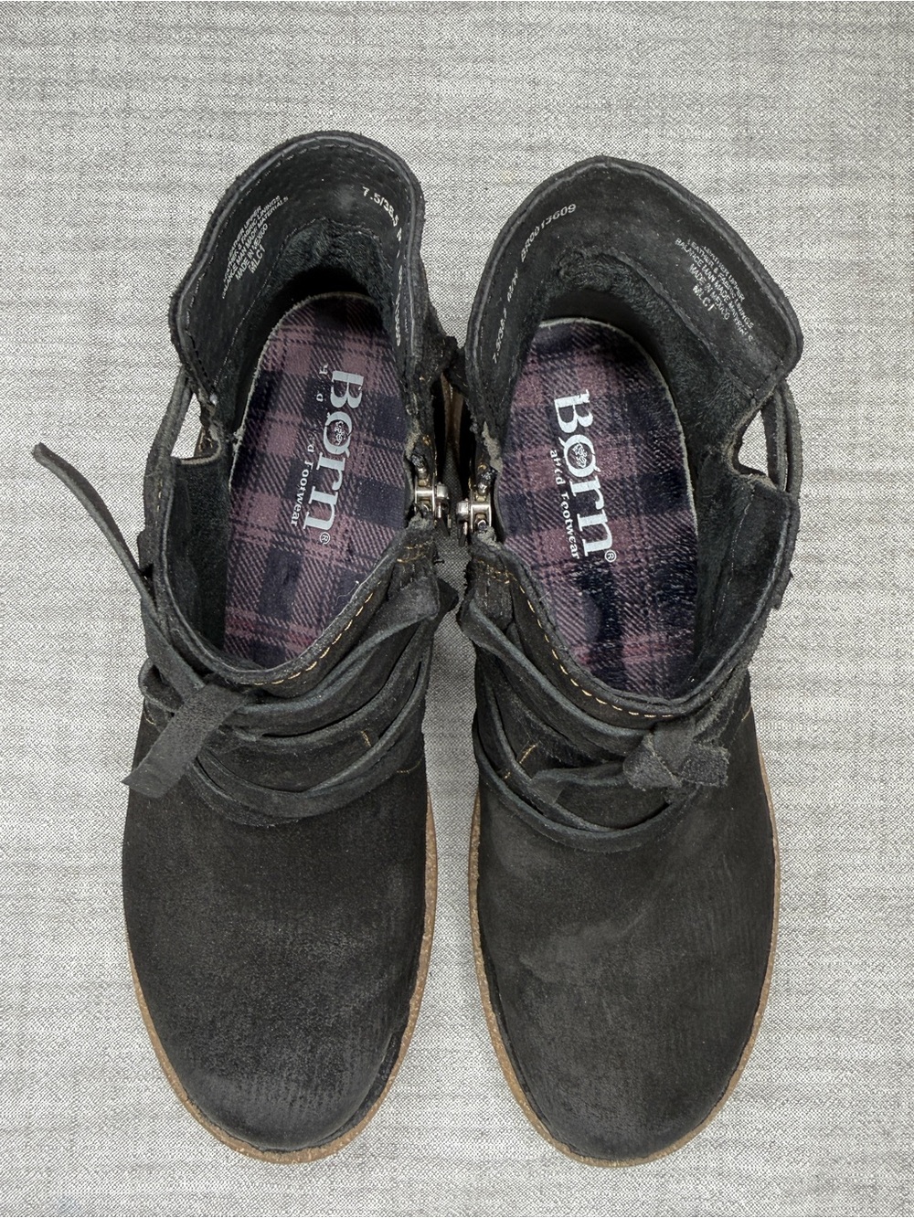 Born Tarkiln Black Distressed Leather Ankle Boots 7.5 - Picture 12 of 16